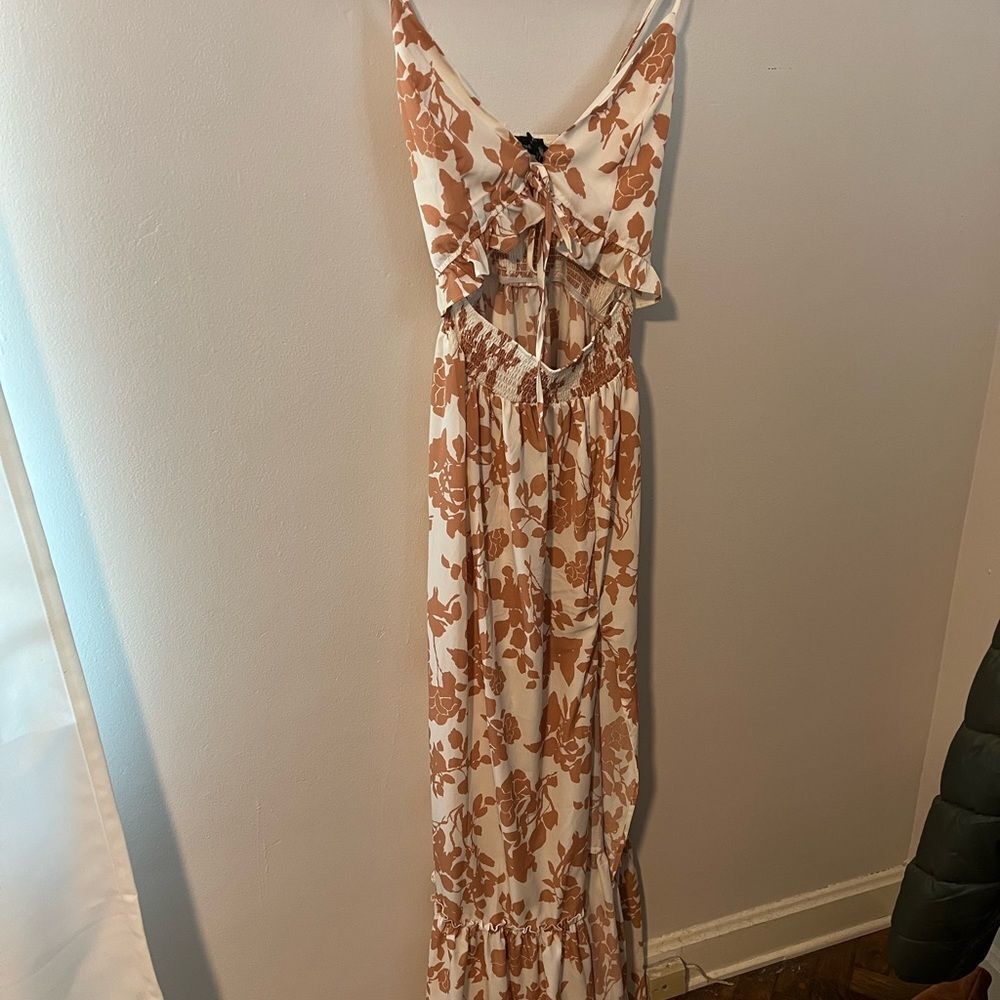 Floral Ruffle Cut Out Maxi Dress - Picture 6 of 11